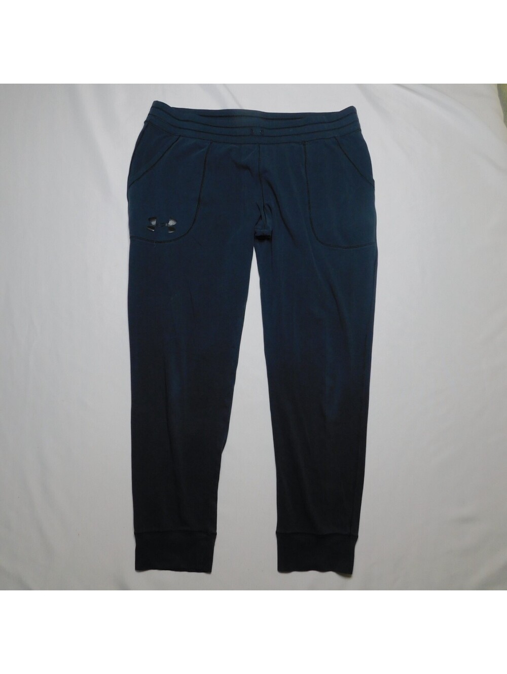 Under Armour Women's Black Graphic Jogger Sweatpants Cuffed Size Large L